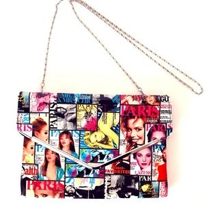 New/Mint Paris magazine purse w/chain strap